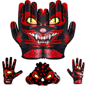 Guantes de Receptor de Fútbol Americano con Estampado Personalizado, Palma Adhesiva, Guantes Profesionales para Rugby - Product Image 1