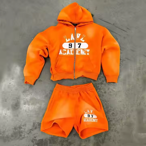 Ensemble short de sport et sweat à capuche zippé d'été pour hommes Ensemble de survêtements unisexe décontracté de haute qualité 2 ensembles courts - Product Image 6