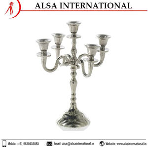 Candelabros negros de grado más alto, centros de mesa de boda, candelabros elegantes de proveedor indio - Product Image 4