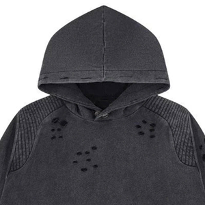 เสื้อมีฮู้ดผ้าฝ้ายโพลีเอสเตอร์แบบมีฮู้ดแบบทำลาย - Product Image 6