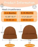 Gorro de Lana Cálido con Puños para Niños Pequeños, Gorro de Bebé para Niños y Niñas, Gorros de Invierno para Niños con Gorros Tejidos