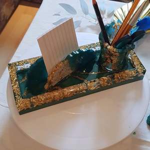 Amazing Resin Pen Holder Handmade Design with Eco-Friendly <b>Desk</b> Organizer for Stationery Premium Quality - Product Image 2