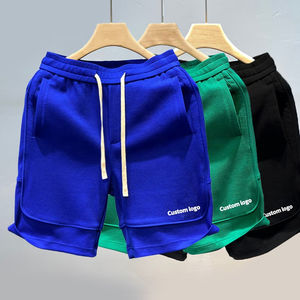 Short de basket-ball en maille pour hommes logo personnalisé décontracté 100% coton écologique respirant séchage rapide couleur unie course à pied entraînement salle de sport - Product Image 1
