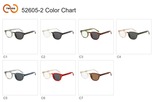 <span class=keywords><strong>Lunettes</strong></span> Photochromiques TWOOO 52605 Monture Ronde en Acétate Pont à Trou de Clé Verres à Changement de Couleur Transparent à Gris Foncé pour Femmes et Hommes - Product Image 5