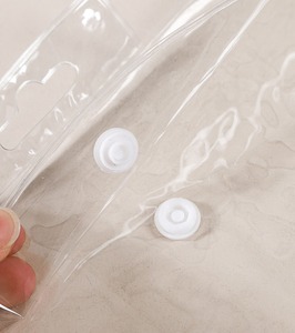 Bolsa transparente de PVC, bolsa de gran capacidad con botón a presión, bolsa de almacenamiento de cosméticos - Product Image 3