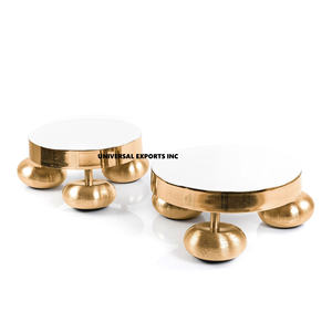 Juego de dos soportes para chocolate Acabado en oro Tazón dulce hecho a mano Diseñador de forma redonda Tazón de chocolate nuevo de lujo - Product Image 4