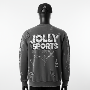 Heavyweight Fleece <b>Sweatshirt</b> <b>Vintage</b> Washed Blend Fabric with Distressed Print Custom Embroidery Logo Basics <b>Sweatshirt</b> - Product Image 2