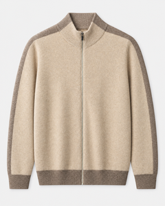 BSCI Certified Factory <strong>Men's</strong> 100% Pure Cashmere Full-Zip <strong>Cardigan</strong> with Turtleneck Collar Premium Quality Winter Season - Product Image 1