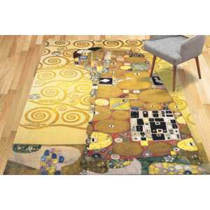 Tapis Gustav Klimt 'Le baiser' : reproduction artistique antidérapante, tapis en chenille - Product Image 1