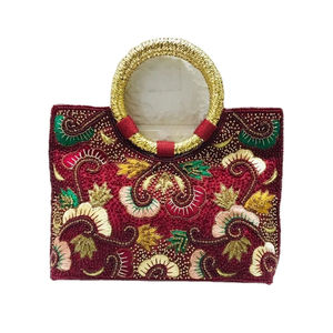 Modèle de cartable de mode de sac perlé en pierre de style designer fait à la main pour les cadeaux ou les vêtements de fête des mariées - Product Image 1