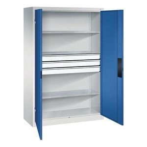 C+P Armadio Pesante Acurado, con cassetti, serratura a codice PIN, 1200 x 500 x 1950 mm, grigio/blu - Product Image 1