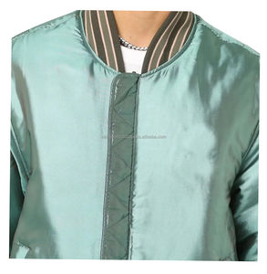 Veste bomber en satin, vestes universitaires, vestes de baseball universitaires, vente en gros OEM, vêtements pour hommes en vrac, broderie vierge, soie, baseball - Product Image 4