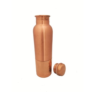 Botella de cobre pulido brillante al por mayor con tapa forma personalizada hecha para agua potable muestra gratis disponible - Product Image 1