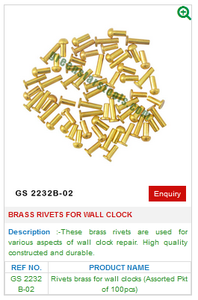 Remaches de latón esenciales GS 2232B-02 para reloj de pared y herramientas y equipos de joyería - Product Image 2