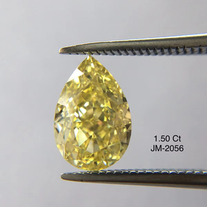 Fancy Intense Yellow 1,50 Carat Modified Pear Cut Loose VVS2 Clarity Fancy 100% Diamantes sueltos Naturales de La India Venta al por mayor OEM - Product Image 1