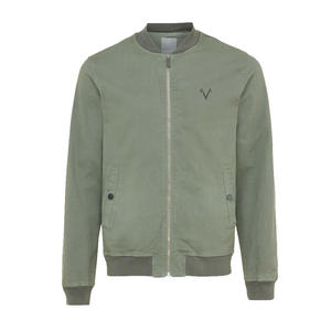 Chaqueta Bomber de Lona de Alta Calidad para Otoño, con Cuello Alto, Logotipo Frontal Personalizado, Cierre Personalizado para Hombre, Venta al Por Mayor - Product Image 5