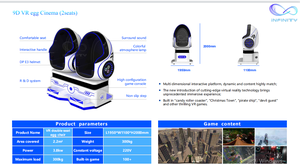 Équipement de cinéma de réalité virtuelle 9D, <span class=keywords><strong>deux</strong></span> sièges, fauteuil œuf VR 9D pour 2 joueurs, simulateur VR, jeu de cinéma, fauteuil œuf VR, parc d'attractions - Product Image 2