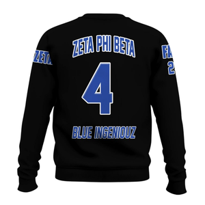 Sudadera con Cuello Redondo Zeta Phi Beta 1920 con Letras Griegas para Mujer, Azul, Bordado de Hermandad - Product Image 2