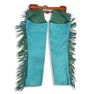Équitation pleine chaps long daim cuir couleur personnalisée western style cowboy cuir outillage équipement équestre accessoires - Product Image 3