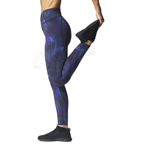 Mallas de longitud completa de cintura media con cierre elástico de patrón sólido para mujer, diseño elástico grueso personalizado al por mayor con precio barato - Product Image 6