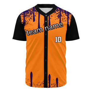 เสื้อเจอร์ซีย์เบสบอลแบบปุ่มเต็มเสื้อซอฟท์บอลผ้าโพลีเอสเตอร์ไม่มี100% พิมพ์ซับลิเมชันออกแบบโลโก้ได้ตามต้องการ - Product Image 4