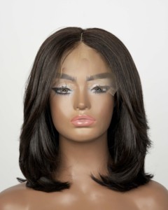 Perruque vietnamienne Remy longue de 30 pouces, noir naturel, haut en dentelle HD, couches et douce - Product Image 1