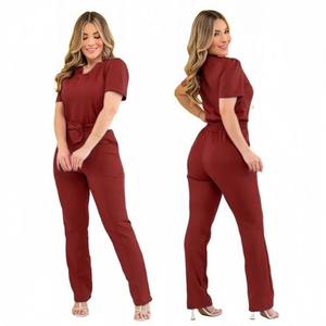 Conjunto de uniforme médico de Enfermería de ajuste clásico personalizado para mujer con escote, conjunto de uniforme médico de enfermería grande y alto - Product Image 2