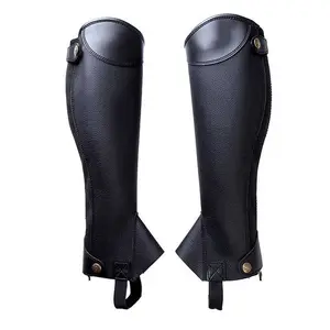 Horse Riding Leather Material OEM ODM Cheap Wholesale Best Quality Equestrian Safety Half Chaps