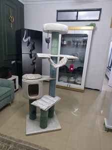 Modern Handicraft <b>Cat</b> Tree <b>Tower</b> Multi-Level Plush Condo Vertical Sisal <b>Scratching</b> Rope Heavy Duty PVC Hanging Toy Indoor <b>Cats</b> - Product Image 3