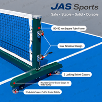 Système de filet de pickleball professionnel JAS Sports, sans bordure, durable, avec cadre en acier, 6860 mm, pliable, portable, intérieur/extérieur