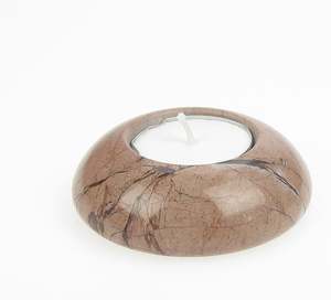 Candle <b>Tea</b> <b>Light</b> <b>Holder</b> Round Brown Marble Decorative for Table Centerpiece Anniversary Birthday Corporate Gifts - Product Image 1