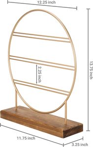 Large 3-Tier Double-Bar Metal Earring <b>Display</b> Stand Brass Tone Necklace Bracelet <b>Hook</b> for Jewelry Export - Product Image 3