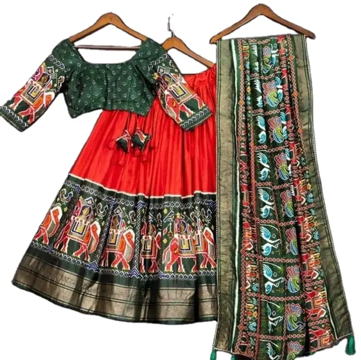 FULPARI kadınlar patola baskı Dupatta ile geleneksel chaniya choli, düşük fiyat Rand hindistan Lehenga Choli için unstitch bluz