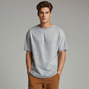 T-shirt à épaules tombantes pour homme, t-shirt décontracté tendance, coupe ample et décontractée, coton doux, vêtements légers d'été et style streetwear - Product Image 6