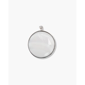 Pendentif croix plaqué rhodium et or avec zircon taille coussin, opale, diamant et perle - Product Image 3