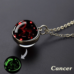 Collar luminoso de 12 constelaciones, colgante de bola de cristal del zodiaco, regalo de joyería para hombres y mujeres - Product Image 5
