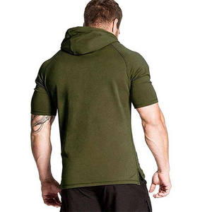 New Fashion Street Wear Short Sleeves Cotton Fleece <b>Men's</b> Hoodie <b>Pullover</b> <b>Men</b> Hoodie - Product Image 3