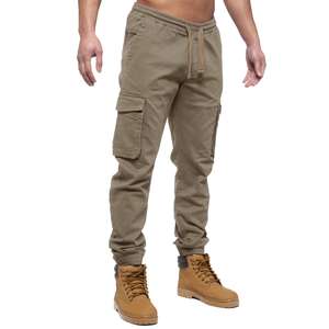 Custom Men Cargo Jogger Pants <b>Elastic</b> <b>Waist</b> Drawstring <b>Work</b> <b>Trousers</b> with Multiple Pockets, Casual & Utility Pants for Men - Product Image 2