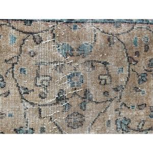 3.6x6.6 ft Rug, Vintage Turkish Accent Rug, <b>Brown</b> <b>Wool</b> Rug - Product Image 5