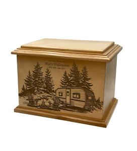 Urne funéraire de camping Urne funéraire en bois de camping de taille adulte Urne funéraire en bois de camping personnalisée avec gravure - Product Image 4