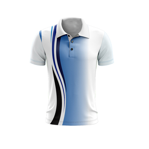 Nuevo 2024 personalizado Polo blanco y azul camisa de alta calidad hombres Polo camiseta al por mayor - Product Image 4