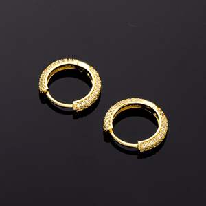 Boucles d'oreilles en argent sterling 925 Offre Spéciale en or 18 carats pour hommes Bijoux hip hop - Product Image 3