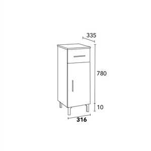 White and Black Ravenna Bathroom <b>Set</b> with Reversible Door and <b>Drawer</b> Premium Base Unit Accessory Export - Product Image 6
