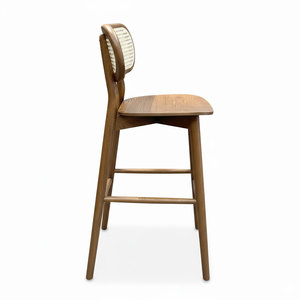 Contemporary Wooden Frame Bar <b>Stool</b> <b>with</b> Mesh <b>Back</b> GBSK013 for Farmhouse Kitchen Dining Room Home Bar Made From PU Material - Product Image 3