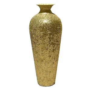 Новая 2023 металлическая ваза с тиснением, никелированная ваза ручной работы, индийское мастерство для декоративного использования, металлическая ваза