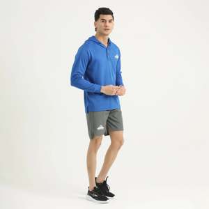 Chemise décontractée pour homme en micro-mesh polyester bleu royal à manches longues pour l'été - Product Image 6