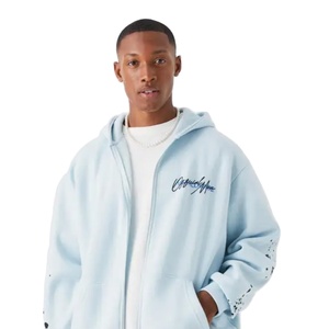 เสื้อฮู้ดดี้สีขาวไซส์ใหญ่สำหรับผู้ชาย ผ้าฝ้าย 100% สวมใส่สบายในฤดูหนาว ระบายอากาศได้ดี สไตล์สตรีทแวร์ มีกระเป๋า ลายเรียบ - Product Image 2