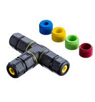 Connecteurs circulaires PGT2 en PVC étanche IP68 pour extérieur, à visser, en forme de T, pour câbles 6-10A 300V 1.0-2.0mm -40°C~105°C, 2-4 broches