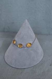 Bracelet en argent sterling 925 avec citrine, 3 pierres ovales, design simple et classique, bijoux en pierres précieuses naturelles, pierre de naissance de novembre - Product Image 6