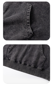 Sweats à capuche personnalisés 420 Gsm 100% coton uni teint en molleton coupe ample coupe ample automne hiver bas de survêtement - Product Image 6